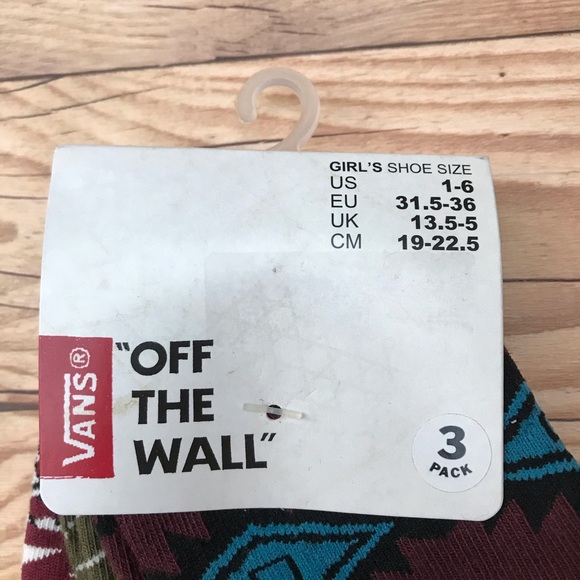 Vans Off The Wall 3 Pairs No Show Socks/Footies - Picture 4 of 12